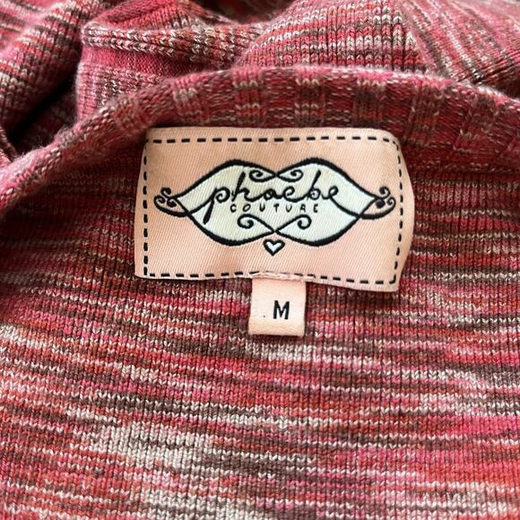 Phoebe Couture M Knit Pink Multi Stretch Knit Dress Career Office Classic - Picture 5 of 5